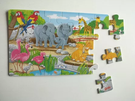 Puzzle cu 24 de piese din lemn -Animale din junglă, [],edituradiana.ro