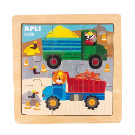 Puzzle din lemn cu 9 piese - Camion, [],edituradiana.ro