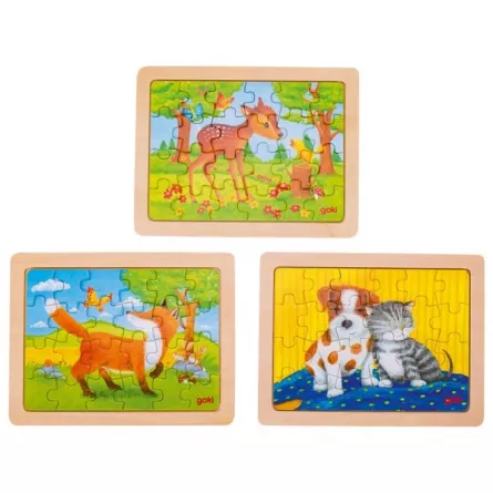 Puzzle din lemn cu 24 de piese - Prietenia dintre animale - DELIST, [],edituradiana.ro