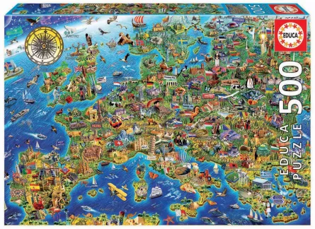 Puzzle - Harta Europei, 500 de piese, [],edituradiana.ro