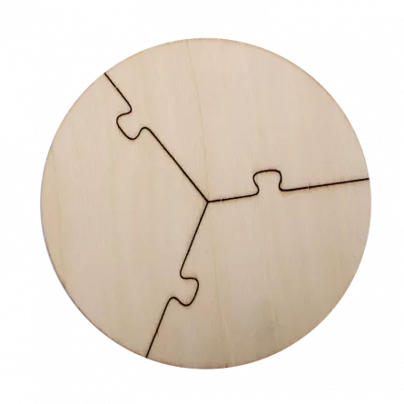 Puzzle rotund cu 3 piese din lemn - pentru decorare, [],edituradiana.ro