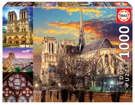 Puzzle cu 1000 de piese - Colaj foto Notre-Dame din Paris, [],edituradiana.ro