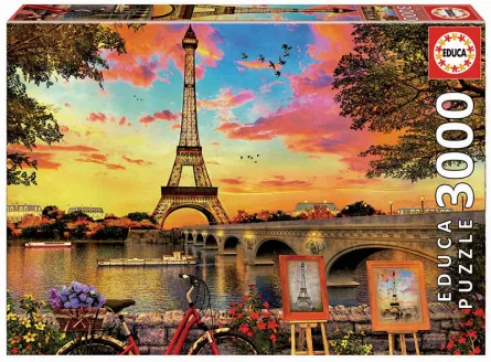 Puzzle cu 3000 de piese - Apus de soare în Paris, [],edituradiana.ro