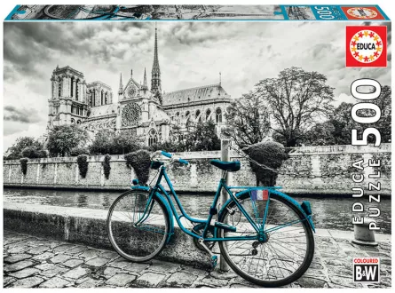 Puzzle cu 500 de piese - Bicicletă lângă Notre-Dame din Paris, [],edituradiana.ro