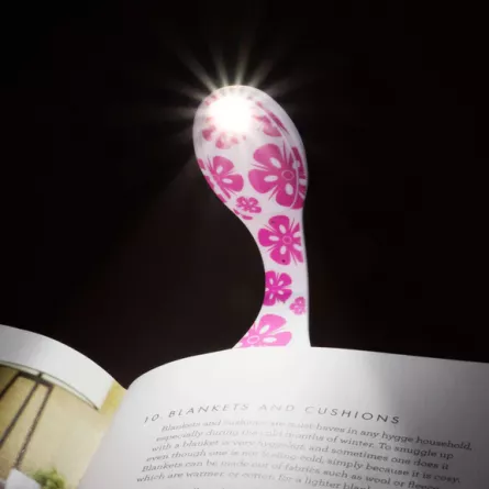 Semn de carte flexibil cu lumină - Flori roz, [],edituradiana.ro
