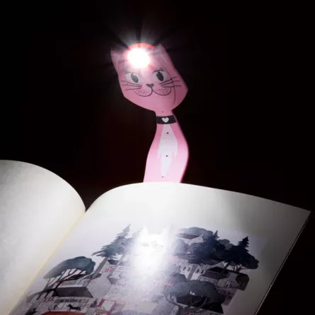 Semn de carte flexibil cu lumină - Pisica roz, [],edituradiana.ro