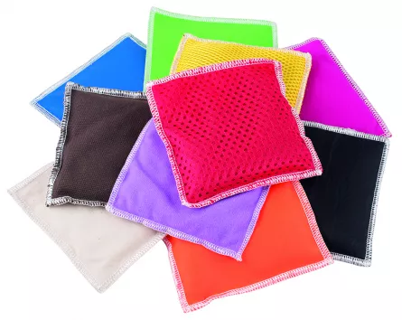 Set de 10 pernuțe textile cu granule, 12,5 x 12,5 cm, [],edituradiana.ro