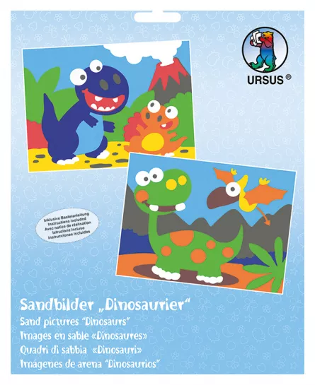 Set 2 planșe de colorat cu nisip - Dinozauri, [],edituradiana.ro
