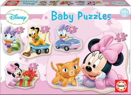 Set de 4 puzzle-uri (3, 4, 5 piese) progresive Disney - Lumea lui Minnie Mouse, [],edituradiana.ro