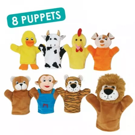 Set de 8 marionete de mână – Animale, [],edituradiana.ro