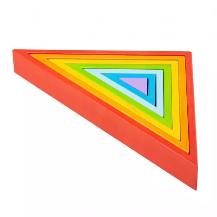 Set de 7 triunghiuri stivuibile din lemn, [],edituradiana.ro