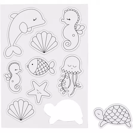 Set de 9 magneți pretăiați pentru decorat - Animale marine, [],edituradiana.ro