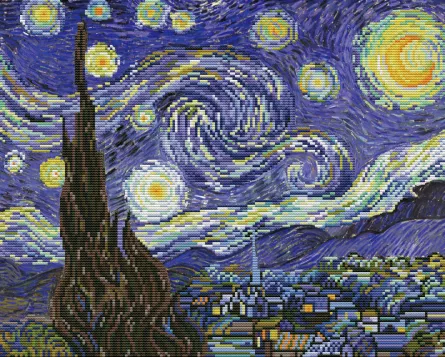 Set goblen imprimat cu ață și ac – Noapte înstelată (Van Gogh), [],edituradiana.ro