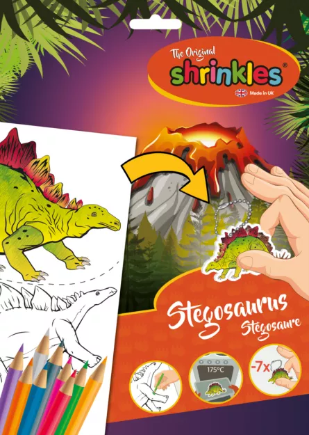 Shrinkles - Realizează-ți propriile accesorii cu dinozauri Stegosaurus, [],edituradiana.ro