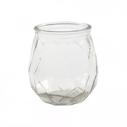 Suport din sticlă transparentă pentru lumânare decorativă, 9,5 x 10,5 cm, [],edituradiana.ro