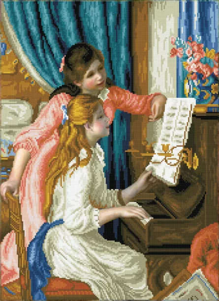 Tablou cu diamante - Fete la pian (Renoir), [],edituradiana.ro