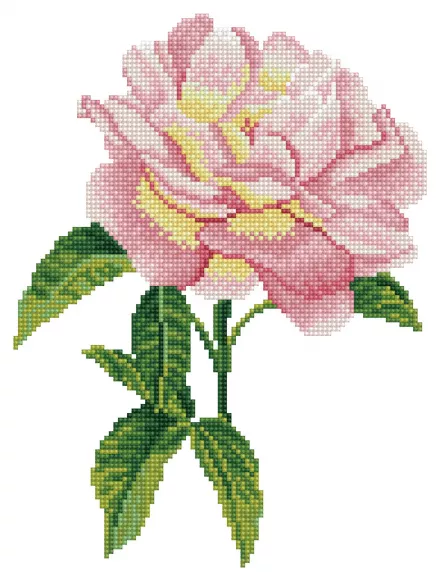 Tablou cu diamante - Trandafir roz cu galben, [],edituradiana.ro