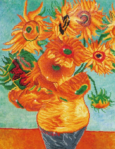 Tablou cu diamante - Vaza cu flori (Van Gogh), [],edituradiana.ro