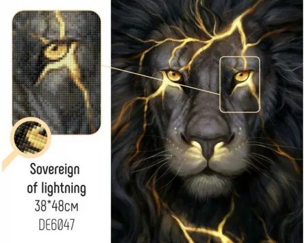 Tablou cu diamante  - Leul, regele junglei și suveran al fulgerului, [],edituradiana.ro