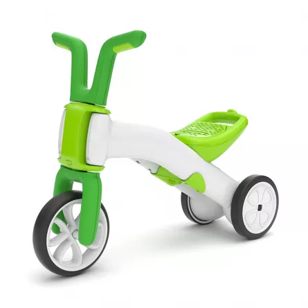 Tricicletă și bicicletă 2 în 1 - Bunzi verde - de la 3 roți la 2 roți fără scule, [],edituradiana.ro
