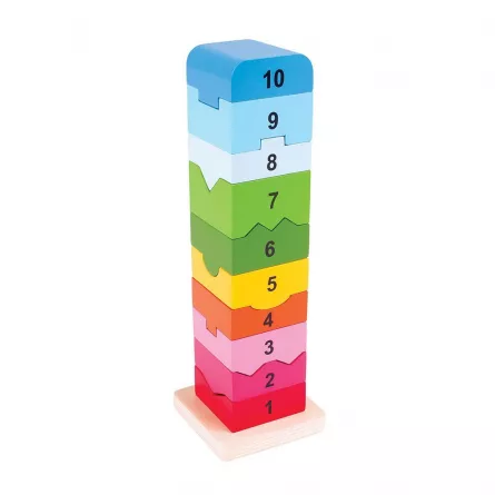 Turn din lemn cu numere, multicolor, [],edituradiana.ro