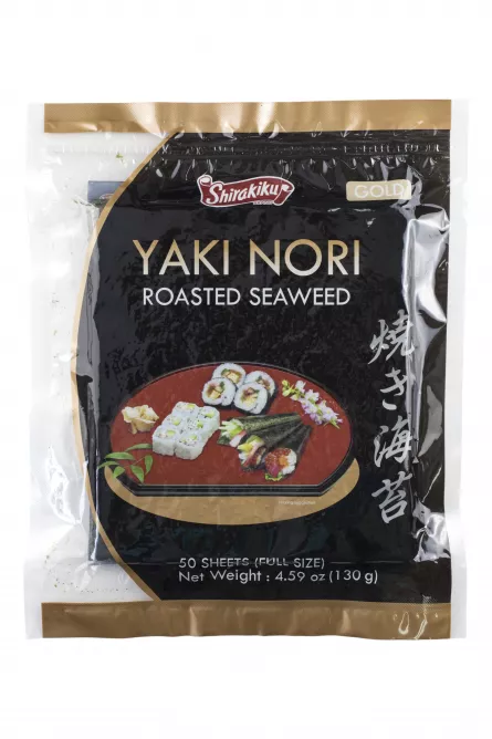 Foi nori pentru sushi calitate Gold, brandul Shirakiku 130 gr (50 foi intregi / pachet), [],expertfoods.ro