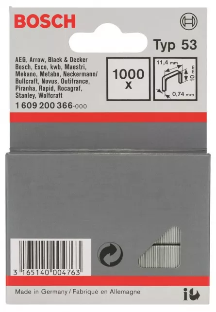 Bosch Capse din sarma fina tip 53, 1000 buc., L 10 mm