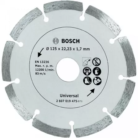 Bosch Disc diamantat, materiale de constructii, 125 x 22.23 mm