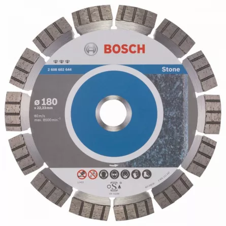 Bosch Disc diamantat pentru granit / piatra, Best for Stone, 180 mm