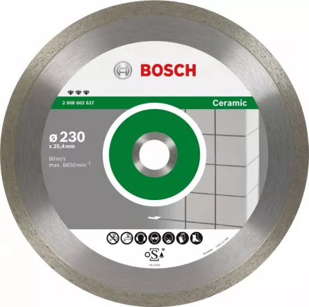 Bosch Disc diamantat pentru gresie, Best for Ceramic, 230 - 25.4 mm