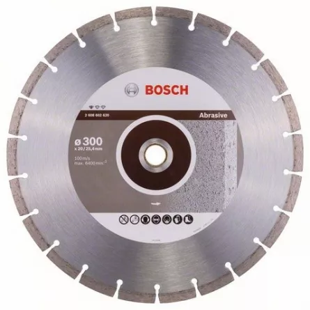 Bosch Disc diamantat pentru materiale abrazive, Professional for Abrasive, 300 - 20/25.4 mm