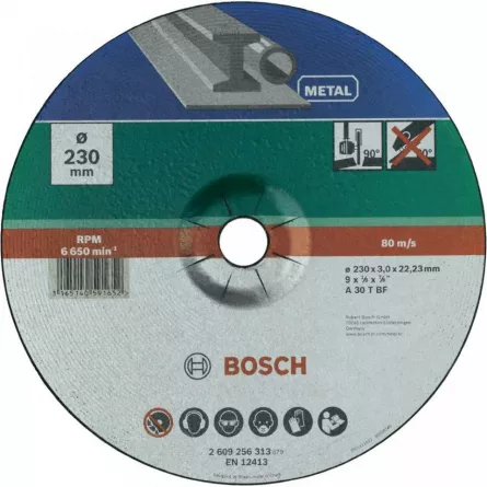 Bosch Disc pentru taiere metal cu degajare, 230 x 3.0 x 22.33 mm