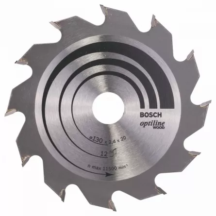 Bosch Panza de ferastrau circular Optiline Wood, 130 x 20 / 16 mm, 12 dinti