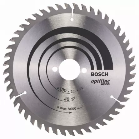 Bosch Panza de ferastrau circular Optiline Wood, 190 x 30 mm, 48 dinti