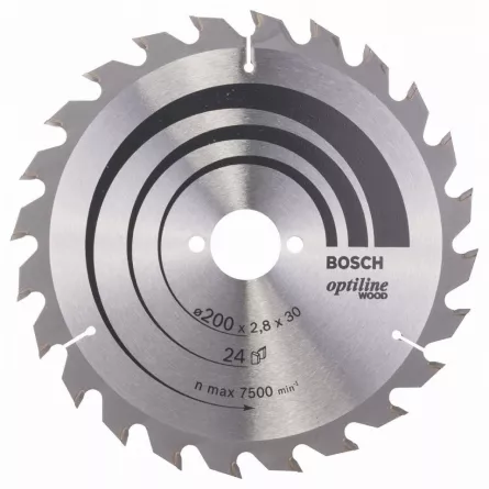 Bosch Panza de ferastrau circular Optiline Wood, 200 x 30 mm, 24 dinti