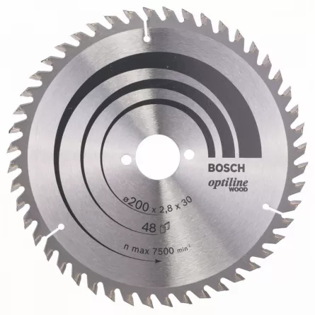 Bosch Panza de ferastrau circular Optiline Wood, 200 x 30 mm, 48 dinti