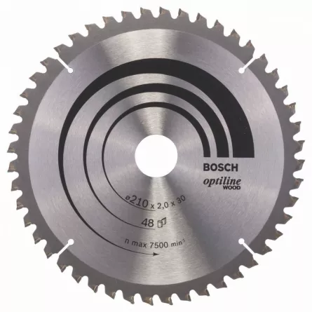 Bosch Panza de ferastrau circular Optiline Wood, 210 x 30 mm, 48 dinti
