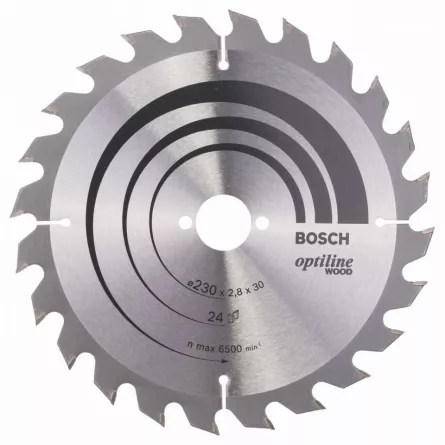 Bosch Panza de ferastrau circular Optiline Wood, 230 x 30 mm, 24 dinti