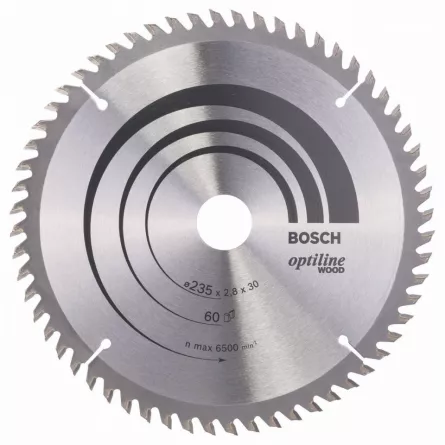 Bosch Panza de ferastrau circular Optiline Wood, 235 x 30 / 25 mm, 60 dinti