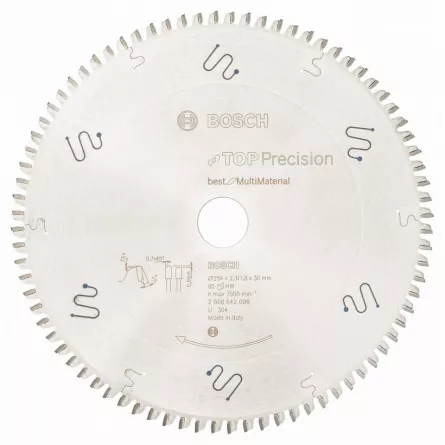 Bosch Panza de ferastrau circular Top Precision Best for Multi Material, 254 x 30 mm, 80 dinti