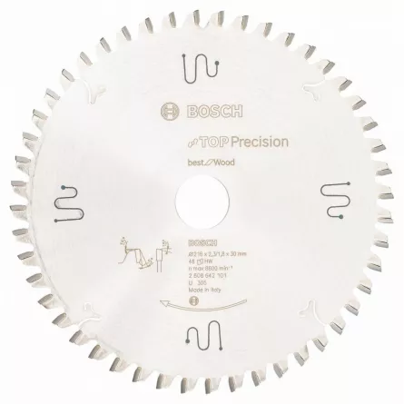 Bosch Panza de ferastrau circular Top Precision Best for Wood, 216 x 30 mm, 48 dinti