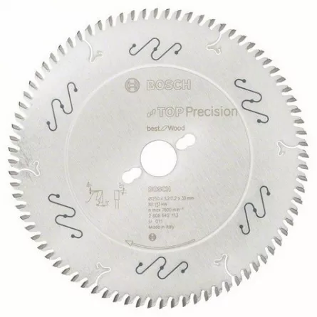 Bosch Panza de ferastrau circular Top Precision Best for Wood, 250 x 30 mm, 80 dinti