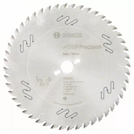 Bosch Panza de ferastrau circular Top Precision Best for Wood, 300 x 30 mm, 48 dinti