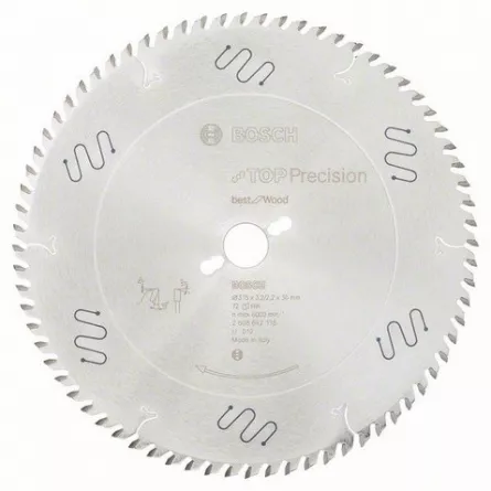 Bosch Panza de ferastrau circular Top Precision Best for Wood, 315 x 30 mm, 72 dinti