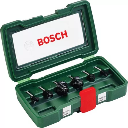 Bosch Set de 6 freze cu carburi metalice (Ø tijă 6 mm)