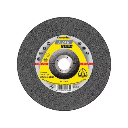 KLINGSPOR Disc de debitare, A 24 R Supra TIP 6, 115 x 4 x 22.23 mm