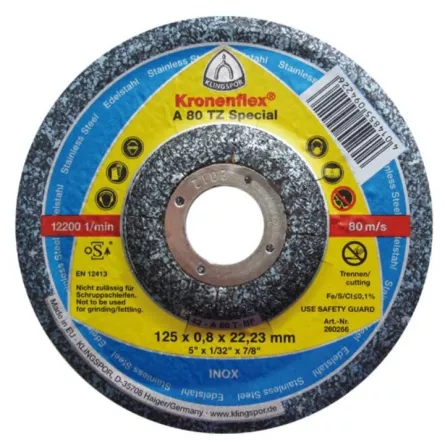 KLINGSPOR Disc de debitare, A 80 TZ Special, 115 x 0,8 x 22,23 mm
