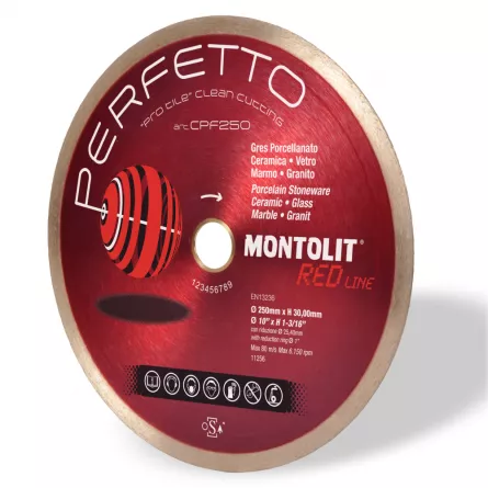 Montolit CPF 250 Perfetto - Disc gresie portelanata, ceramica delicata, vitro ceramica, marmura, granit, 250 mm