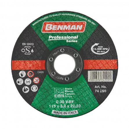 Disc taiere pentru marmura sau piatra, Benman Profesional, 125 x 3mm, 74291, [],bilden.ro