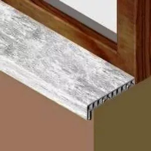 Glaf termorezistent pentru interior din PVC infoliat, Prolux-Genesis, alb marmorat, L = 3.0m, 150mm, [],bilden.ro